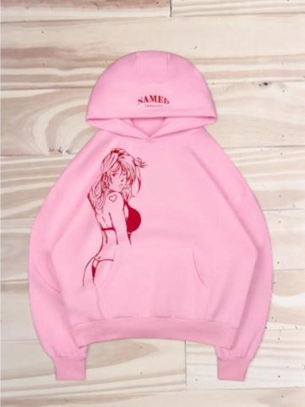 Named Collective X-rated oversized hoodie in baby pink sz xl/xxl
